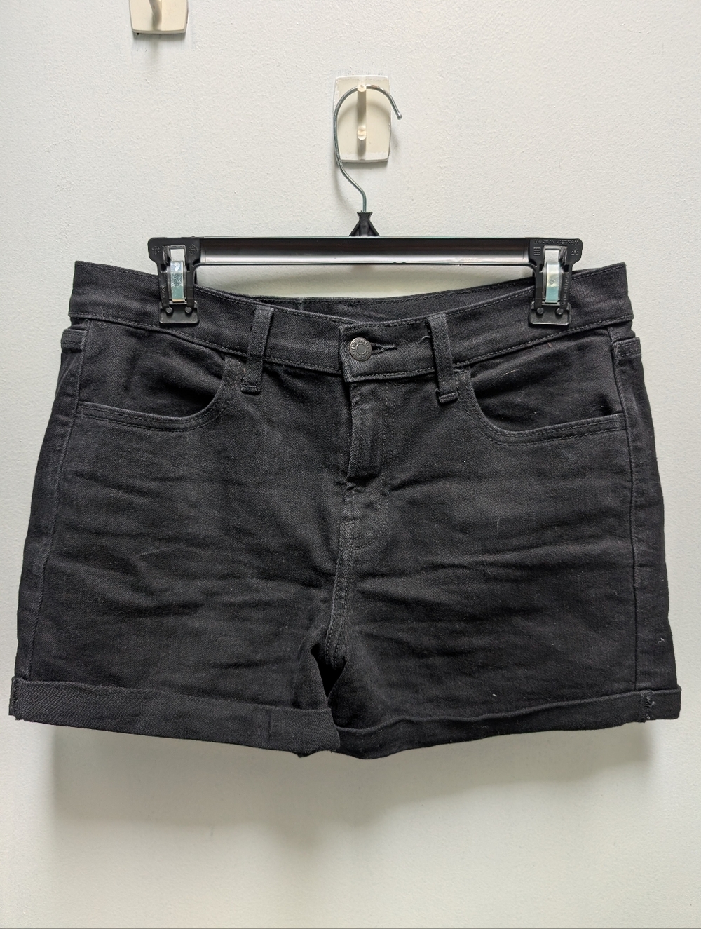 Old Navy Black Denim Roll-Cuff Shorts